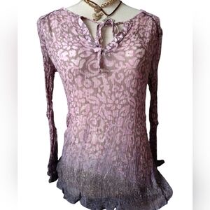 Lucky Brand Pink and Gray Blouse
